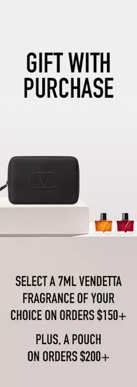 Select a 7ml Vendetta Fragrance in checkout on $150+. Plus, a pouch on $200+.