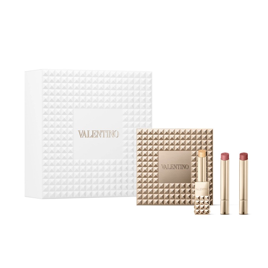 Valentino Beauty Spike Valentino Buttery Matte Refillable Lipstick Trio & Clutch