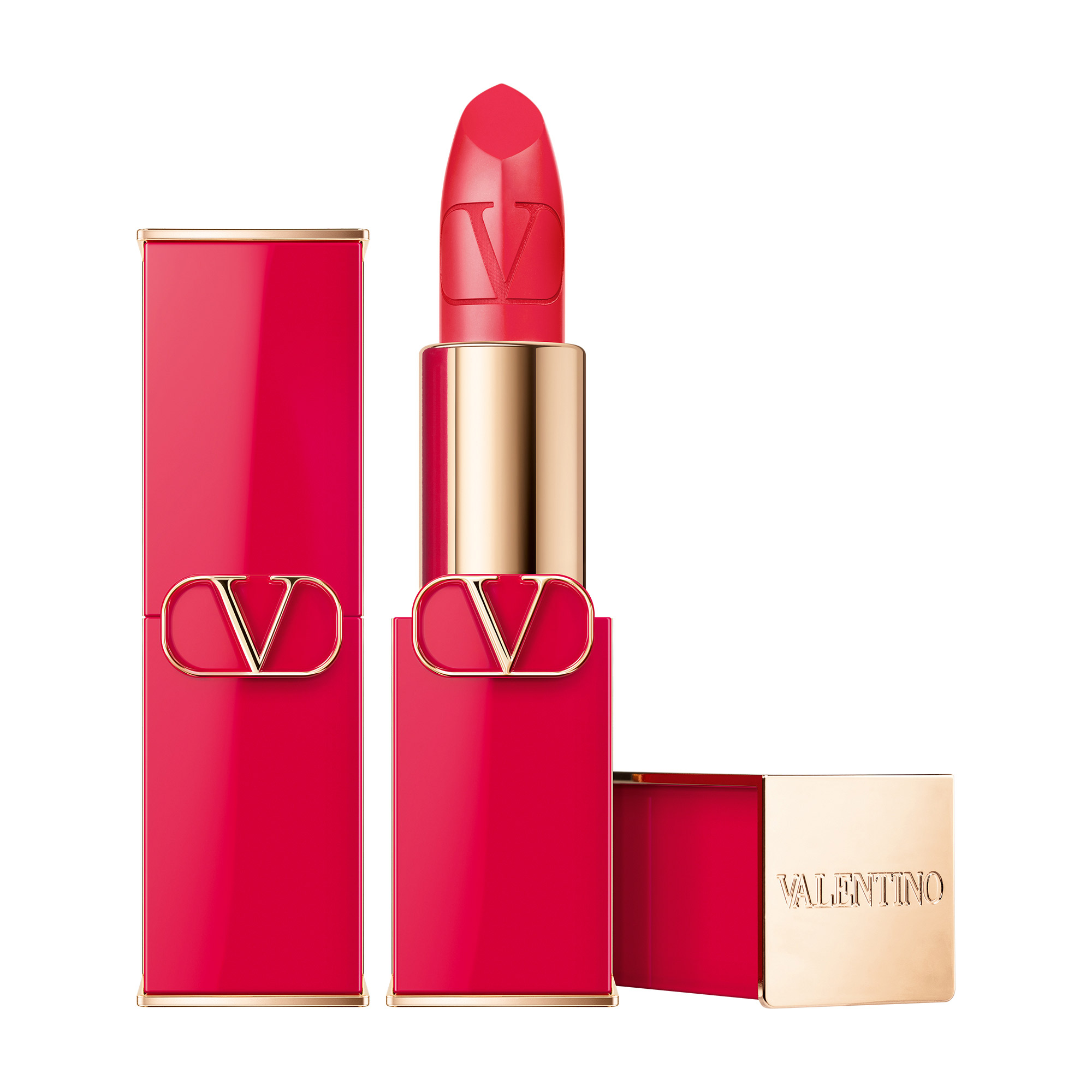 Valentino Beauty Rosso Refillable Lipstick In 208r Red Bellissima Satin