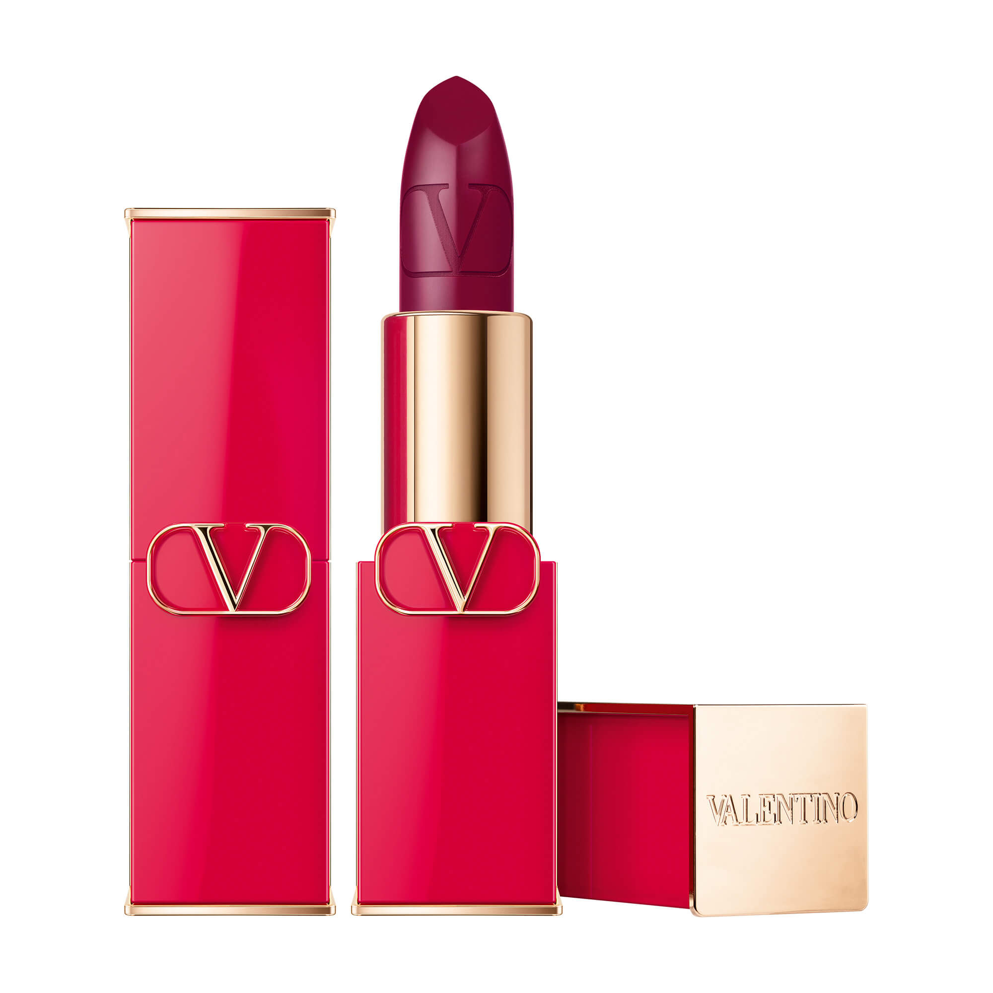 Valentino Beauty Rosso Refillable Lipstick In 501r Amethyst Adventurer Satin