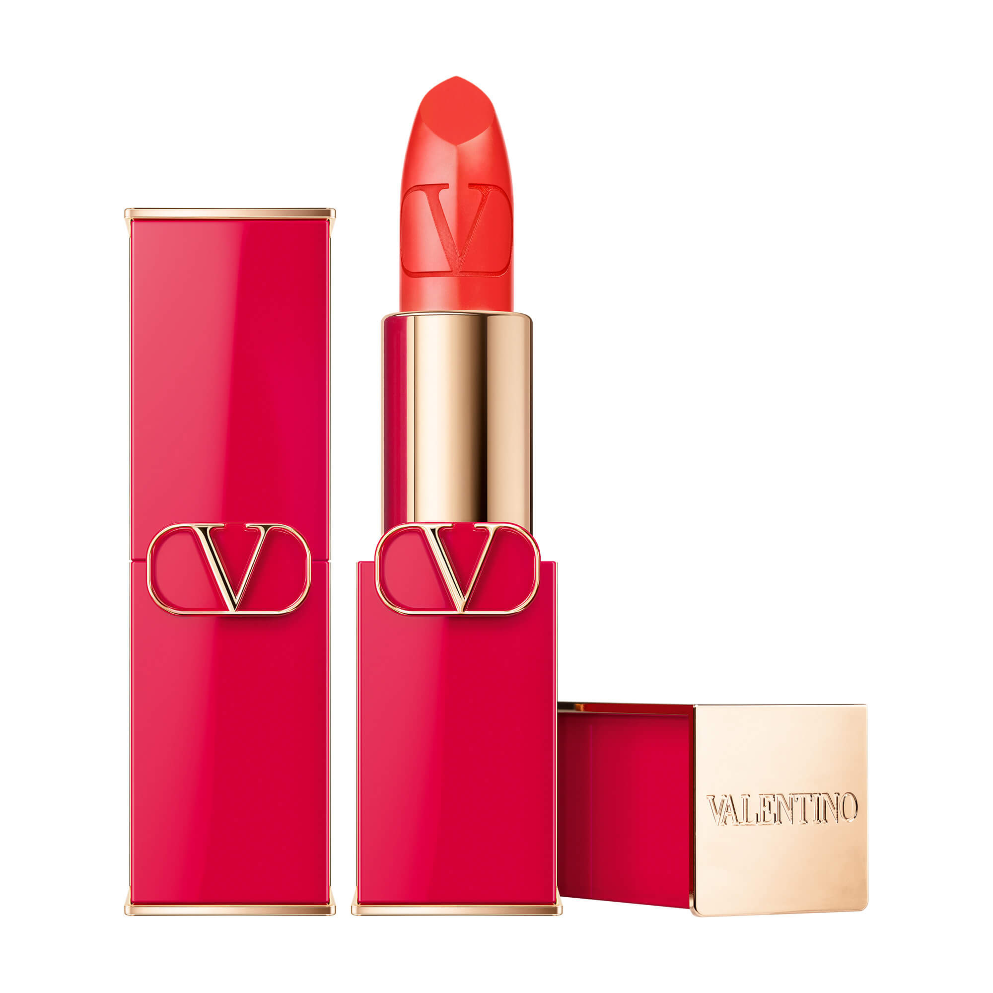 Valentino Beauty Rosso Refillable Lipstick In 405a Loud Orange Satin